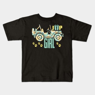 Jeep girl Cute Flower Jeep Women Flip Flops Jeep Dog Paw Jeep Men/Women/Kid Jeep Kids T-Shirt